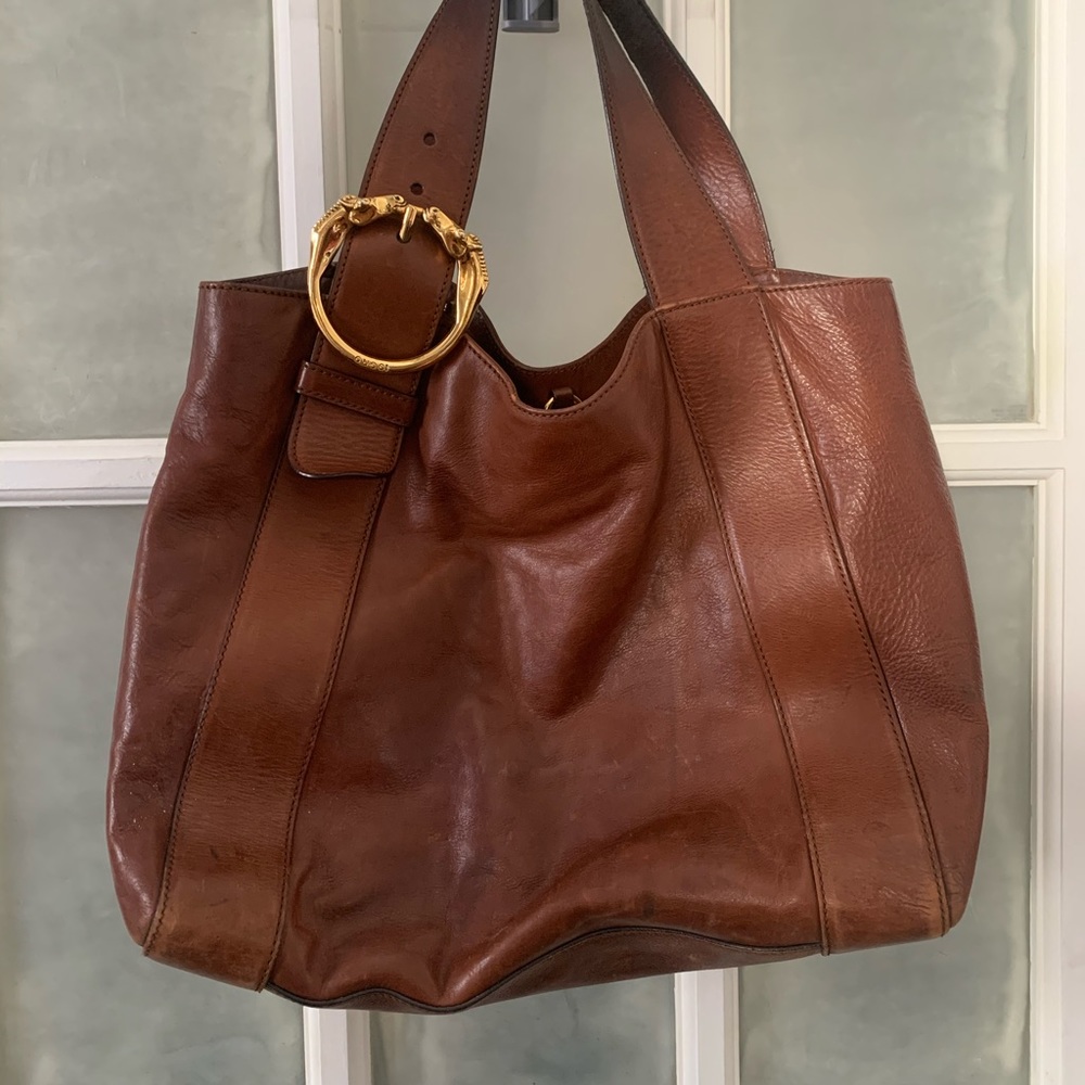 Brown leather GUCCI handbag